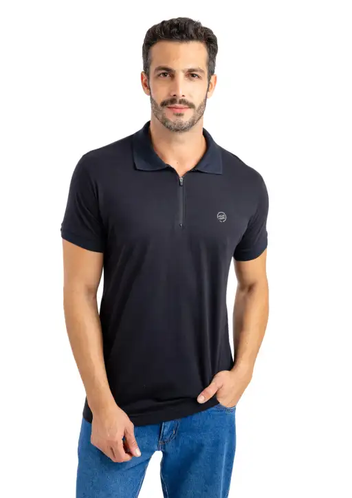 Polo Masculina Head Free Com zipper 