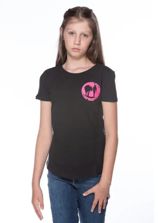 Tshirt Infantil Estanciero Preto e Rosa