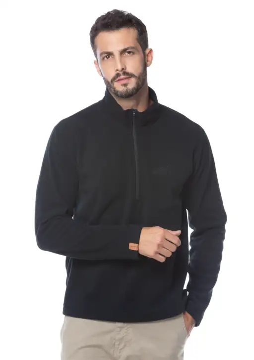 Blusa Microsoft Estanciero Meio Ziper Masculina