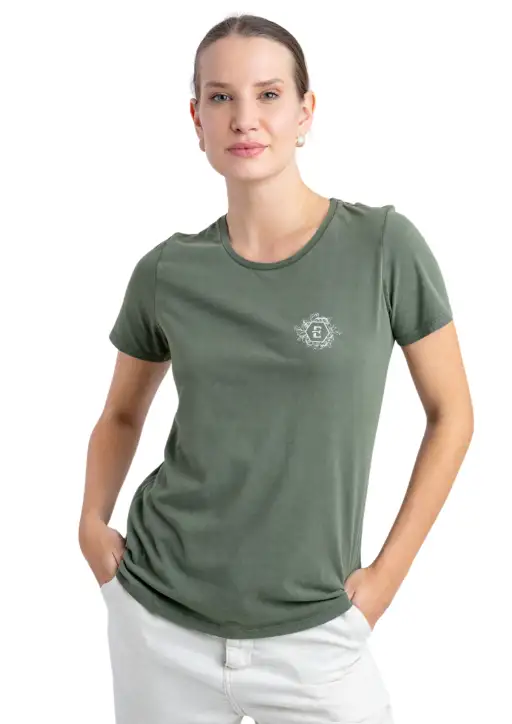 Tshirt Feminina Estanciera Minimalista Floral