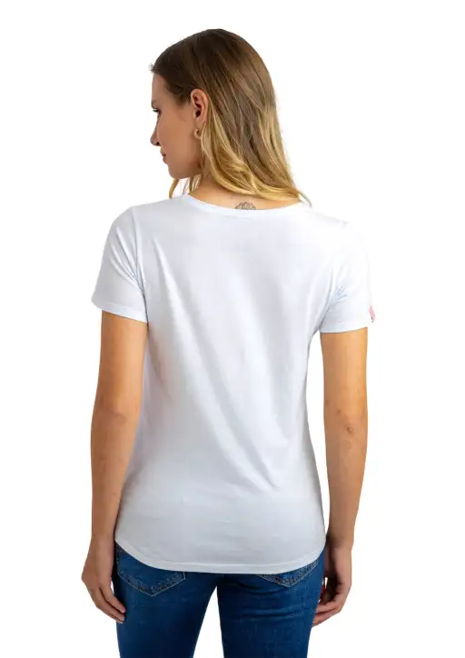 Tshirt Feminina head free  Basica bordado minimalista 