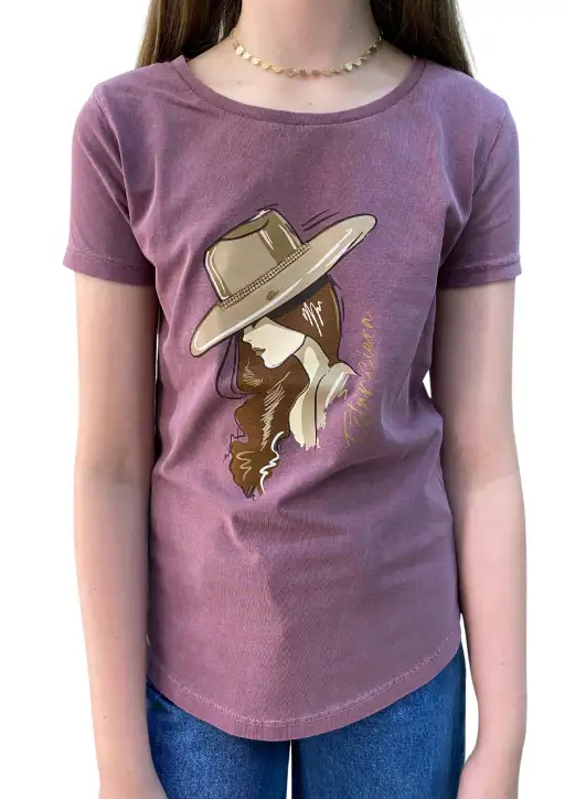 Tshirt Juvenil Estanciero Menina de Chapéu