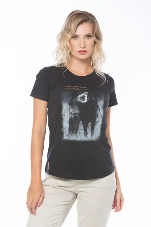 Tshirt Feminina Estanciera Uma Guria Que Ama Seu Cavalo