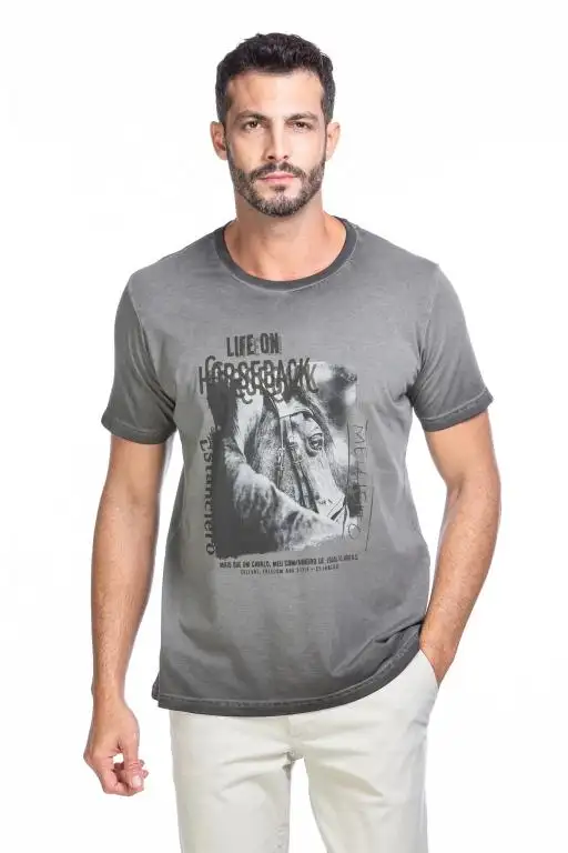 Camiseta Plus Size Masculina Estanciero Horseback