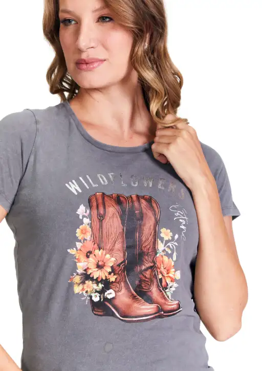Tshirt Feminina Estanciera Botina Wild Flowers