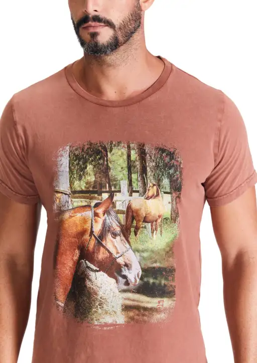 Camiseta Masculina Estanciero Cavalo Crioulo