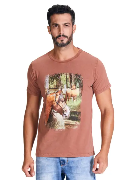 Camiseta Masculina Estanciero Cavalo Crioulo