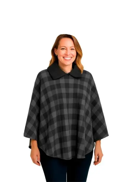 PONCHO FEMININO ESTANCIERO XADREZ