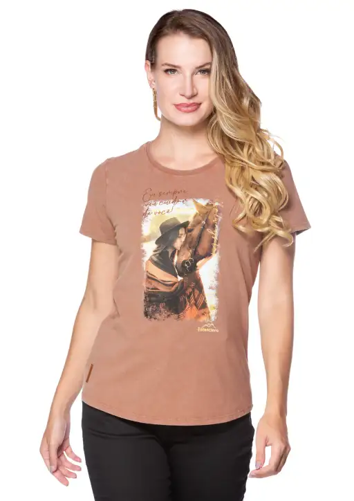 Tshirt Feminina Estanciera Eu Sempre Vou Cuidar de Você
