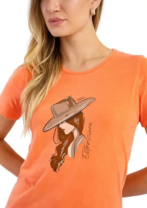 Tshirt Feminina Estanciera Chapéu Strass
