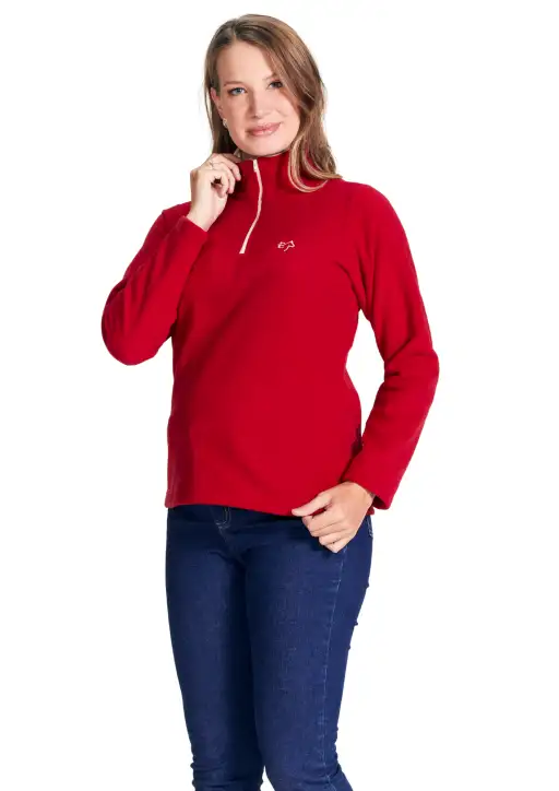 Blusa Feminina de Soft Bicolor com Gola Estanciero 