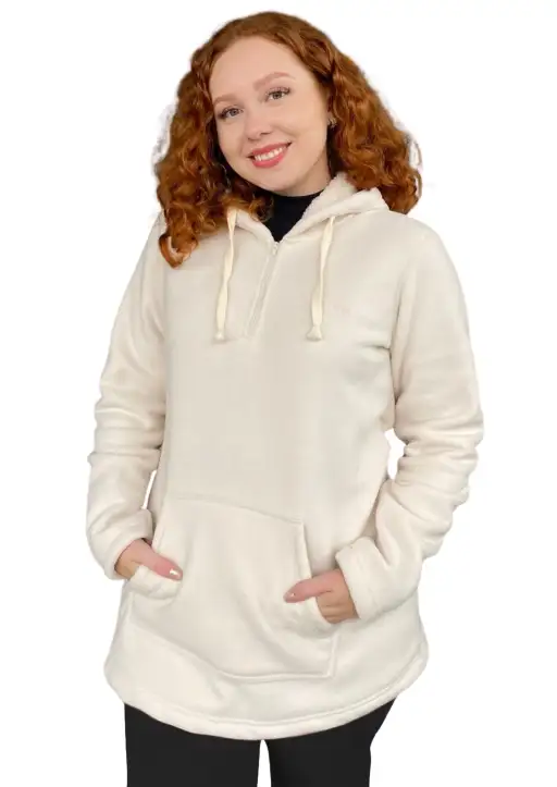 Blusa Sherpa Feminina com Capuz e Bolso Estanciero