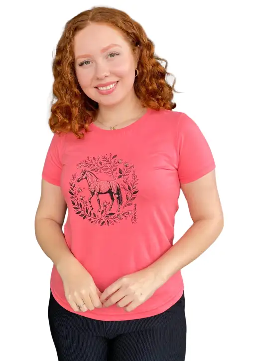 T-shirt Feminina Estanciera Cavalo Strass