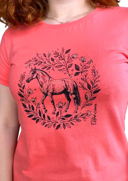 T-shirt Feminina Estanciera Cavalo Strass