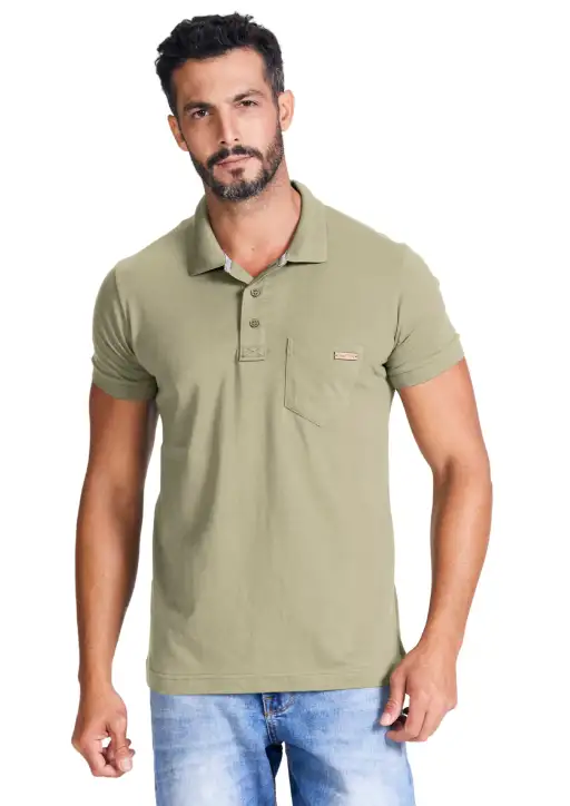 Camisa Polo Masculina Head Free com Bolso