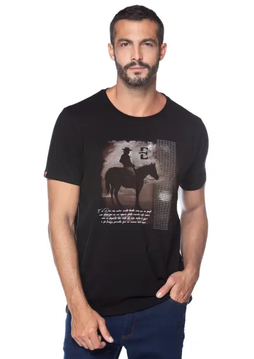 Camiseta Masculina Estanciero Pôr do Sol Paisagem