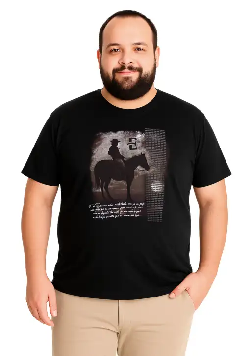 Camiseta Masculina Estanciero Por Do Sol Plus Size