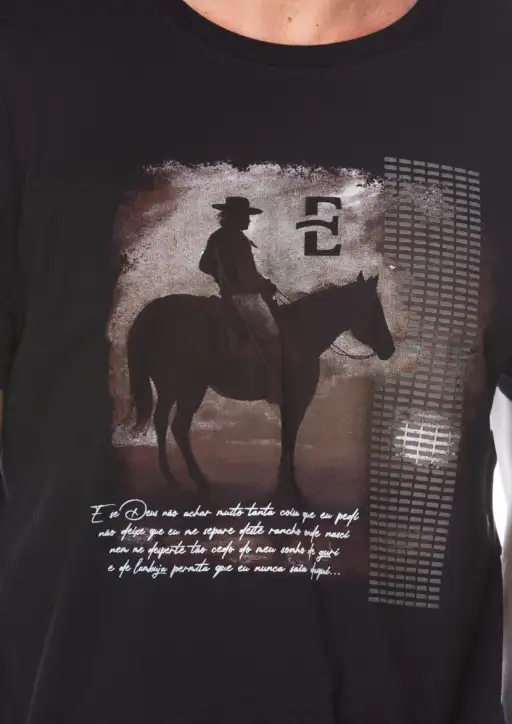 Camiseta Masculina Estanciero Pôr do Sol Paisagem