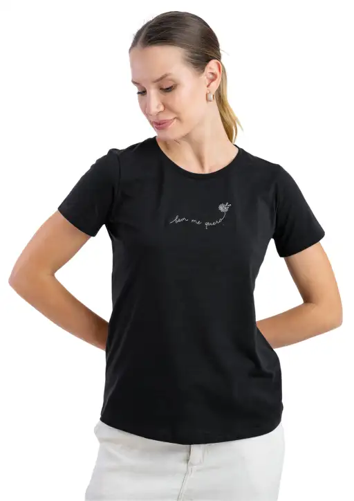 Tshirt Feminina Head Free Bordada Bem Me Quero