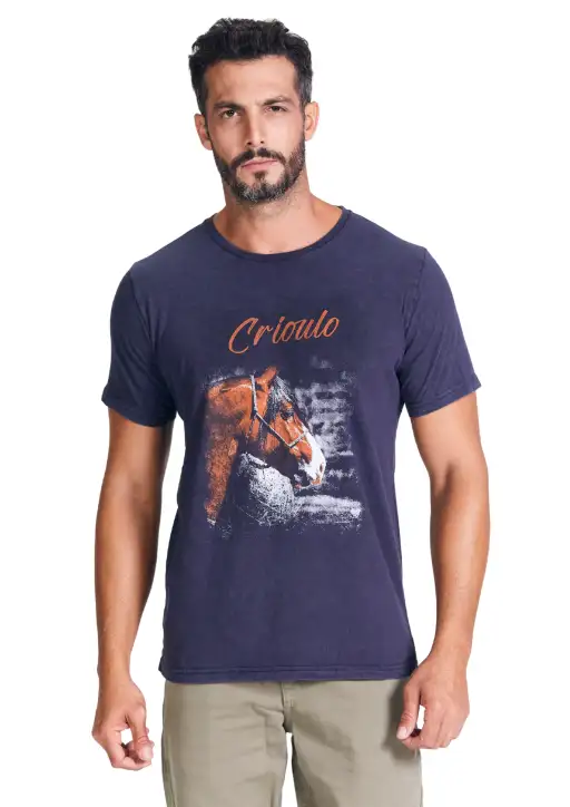 Camiseta Masculina Estanciero Cavalo Crioulo