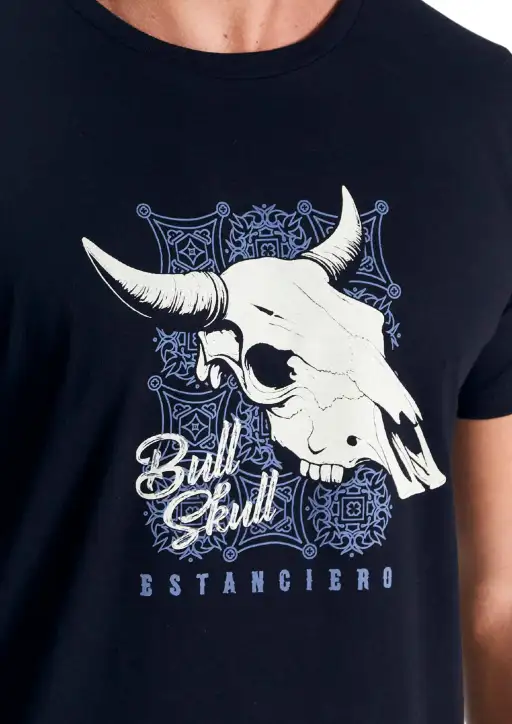 Camiseta Masculina Estanciero Bull Skull