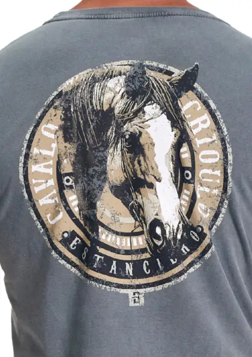 Camiseta Masculina Estanciero Cavalo Crioulo Costas