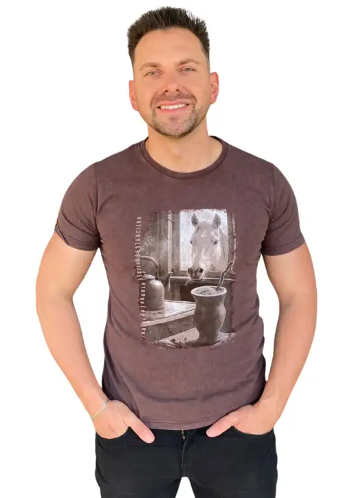 Camiseta Masculina Estanciero Fim de Tarde na Janela