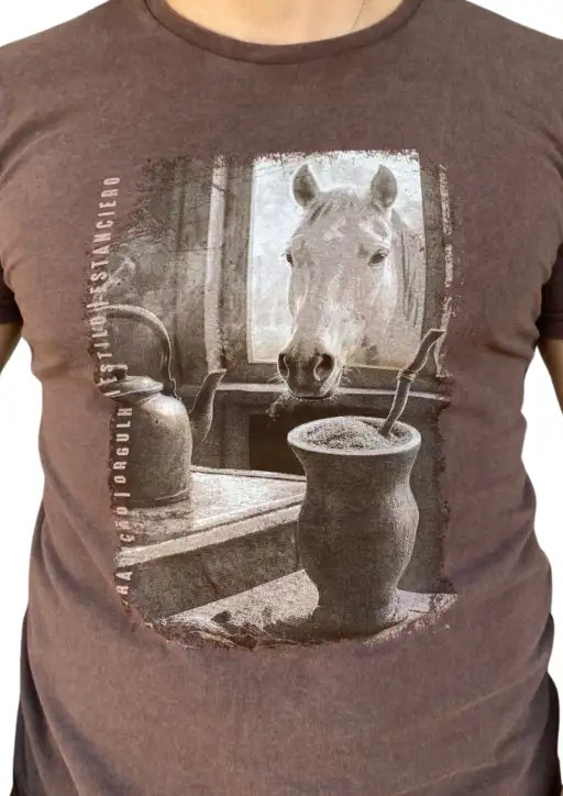 Camiseta Masculina Estanciero Fim de Tarde na Janela