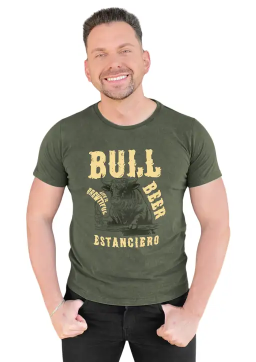 Camiseta Masculina Estanciero Bull Beer Estonado
