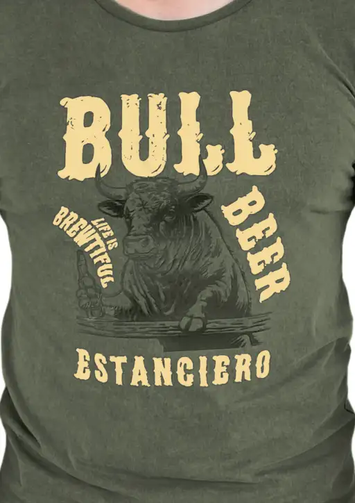 Camiseta Masculina Estanciero Bull Beer Estonado