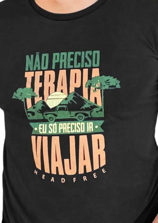 Camiseta Masculina Head Free Não Preciso de Terapia Estonada