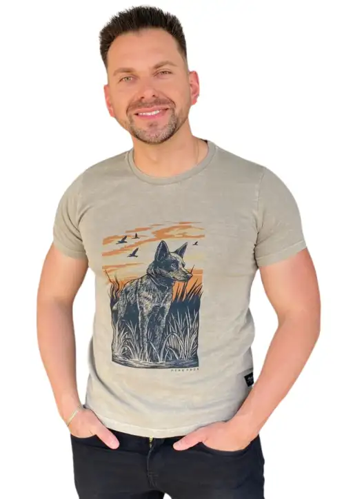 Camiseta Masculina Head Free Dog Boiadeiro-Australiano