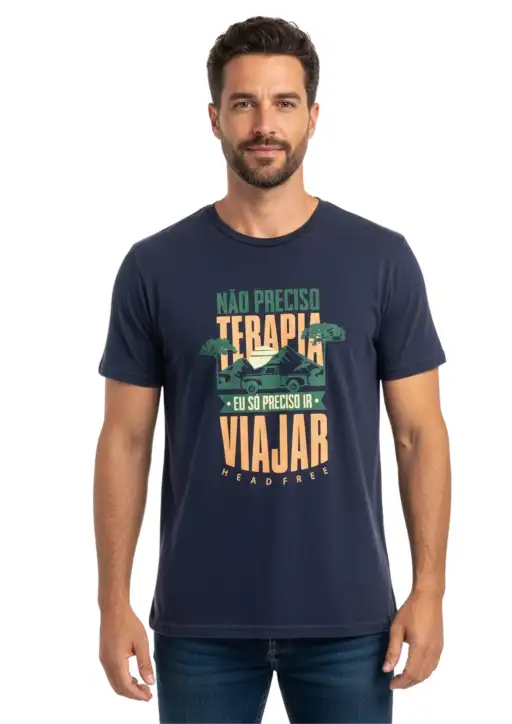 Camiseta Masculina Head Free Não Preciso de Terapia 