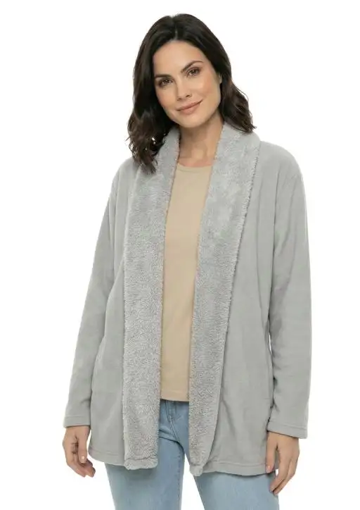 Casaco Kimono Sherpa Feminino Estanciero Forrado Peluciado