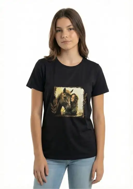 Shirt Feminina Estanciera Menina e Cavalo Juvenil