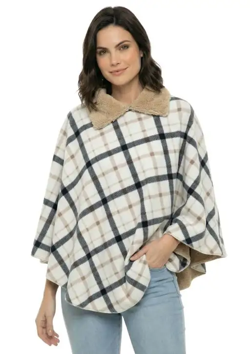 Poncho de Sherpa Feminino Estanciero Peluciado