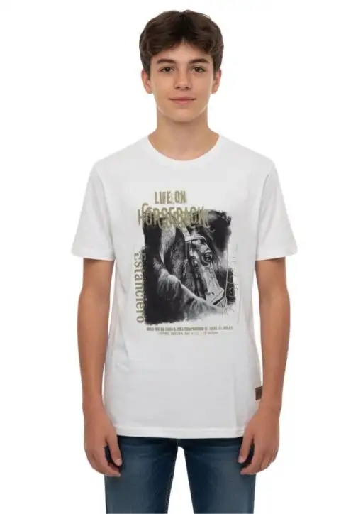Camiseta Juvenil Masculina Estanciero Life on Horseback