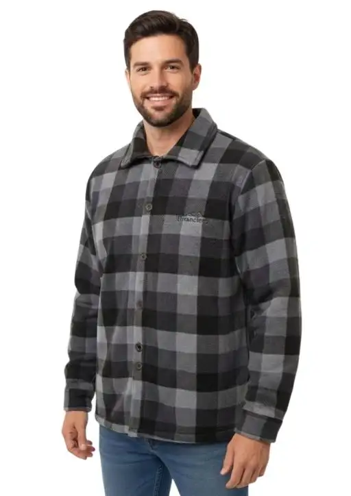  Blusa Sherpa Forrada Botões Masculina Estanciero
