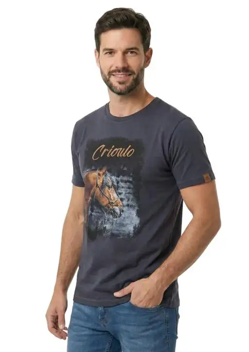 Camiseta Masculina Estanciero Cavalo Crioulo