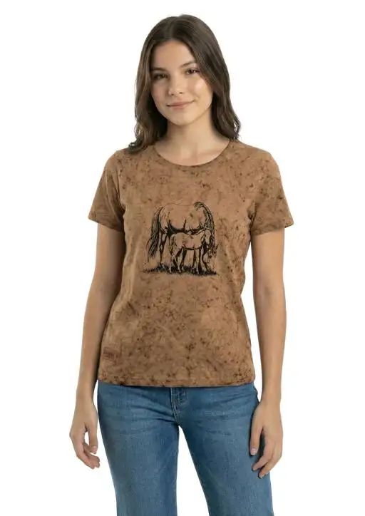 Shirt Juvenil Feminina Estanciera Lavanderia Égua e Potro
