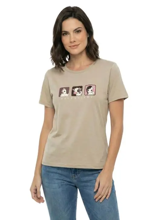 Shirt Feminina Estanciera Animais da Fazenda