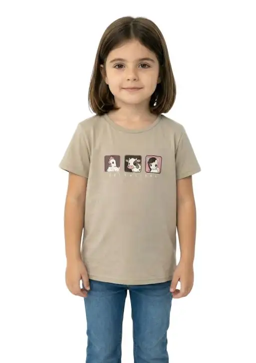 Shirt Infantil Feminina Estanciera Animais da Fazenda