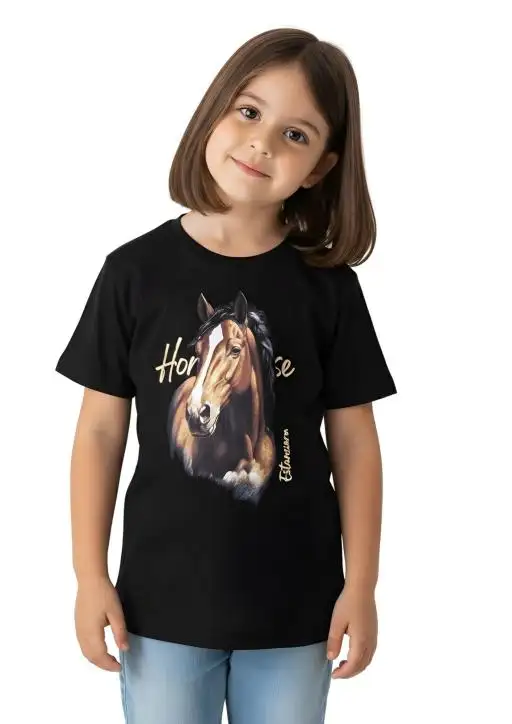 Shirt Infantil Feminina Estanciera Horse Foil