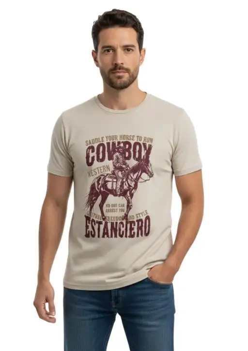 Camiseta Masculina Cowboy Western Estanciero