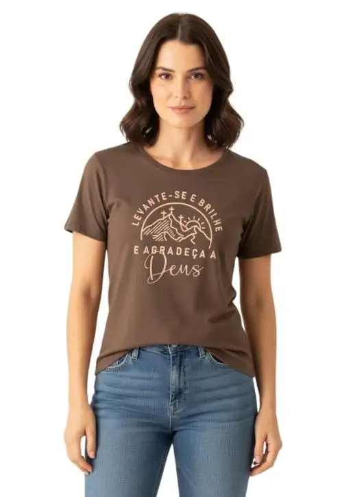 Shirt Feminina Head Free Levante-se e Brilhe