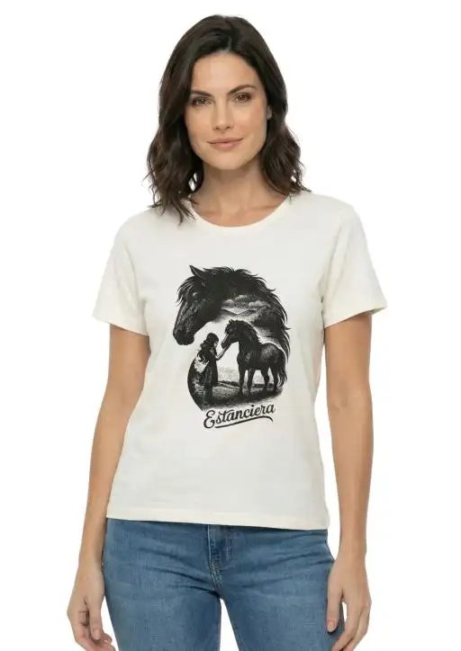 Shirt Oversized Feminina Estanciera Girl and Horse