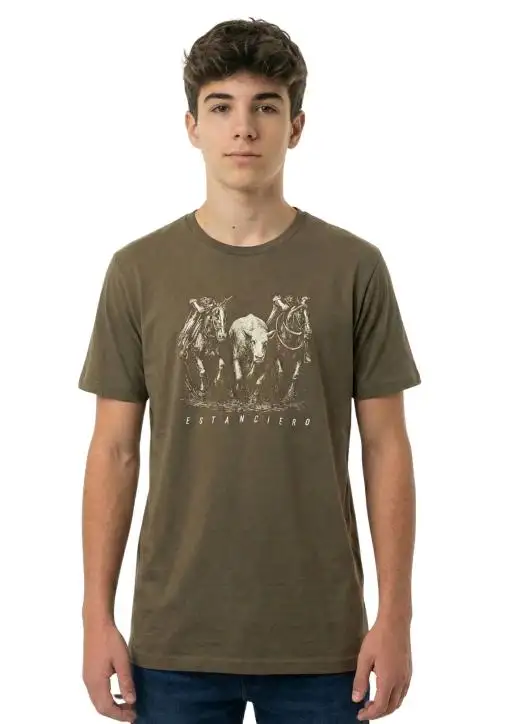 Camiseta Juvenil Estanciero Cavalos Paleteada Dupla