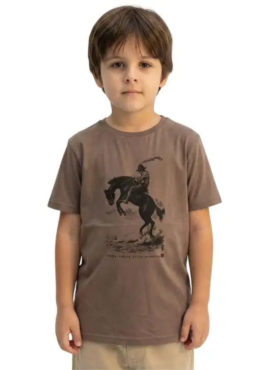 Camiseta Infantil  Masculina Estanciero Gineteada Raiz