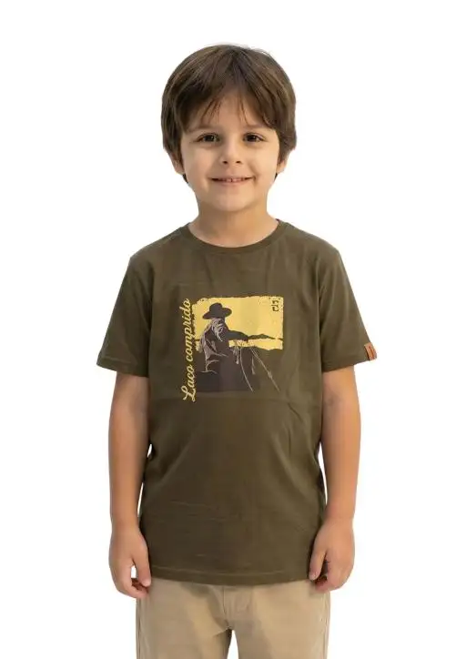 Camiseta Infantil Masculina Estanciero Laço Comprido