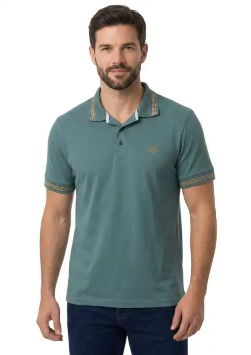 Camisa Polo Masculina Estanciero Guarda Pampa Bordada 